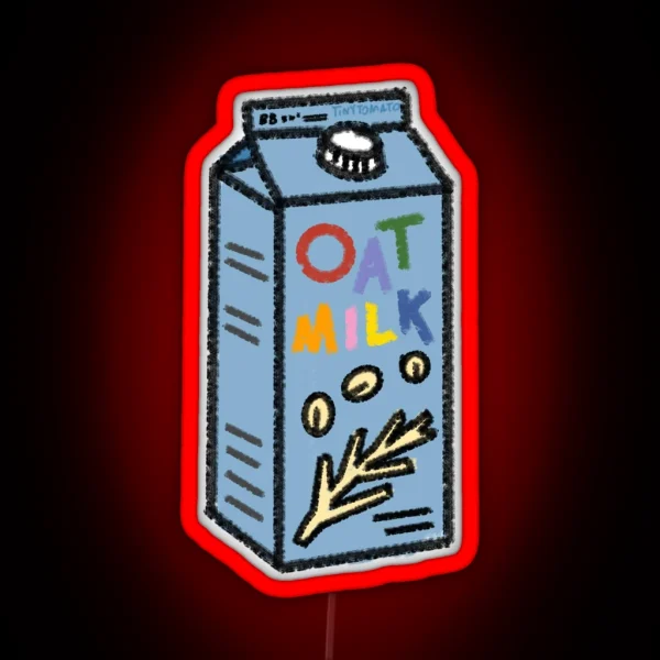 Oat Milk Carton RGB Neon Sign