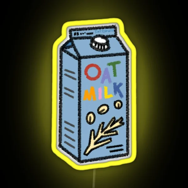 Oat Milk Carton RGB Neon Sign