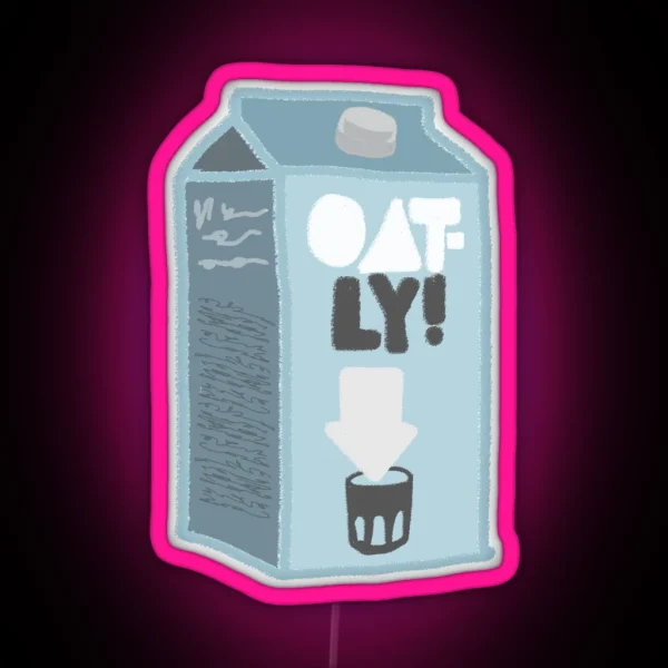 Oatly Oatmilk Carton RGB Neon Sign