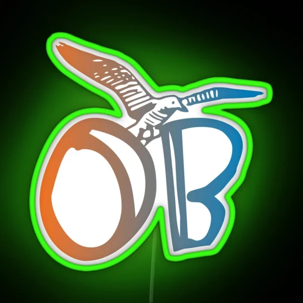 OB Ocean Beach Seagull Orange Blue Grad RGB Neon Sign