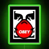 Giant Shepard Fairey Inspired OBEY Face Neon Art Street Sign
