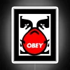 Bold Pop Art Neon Sign Inspired by OBEY Fairey's Iconic Graphics.