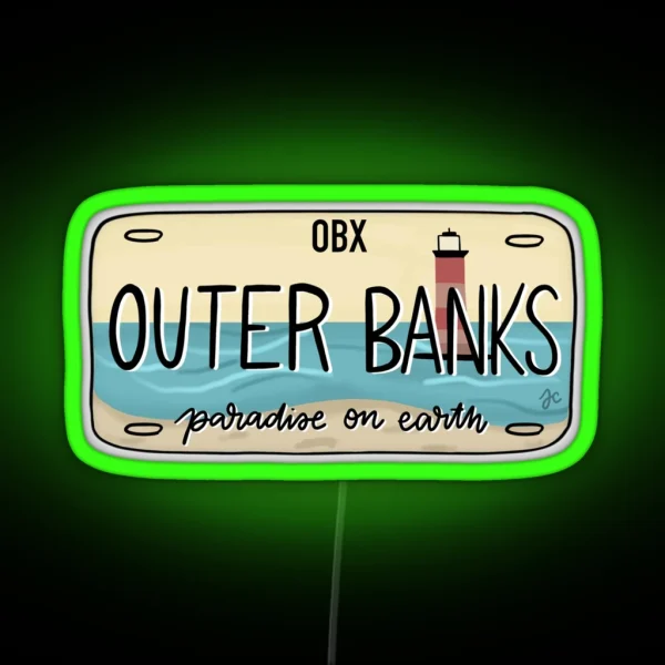 OBX License Plate Muted RGB Neon Sign