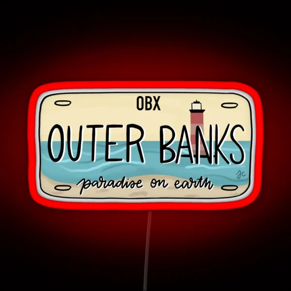 OBX License Plate Muted RGB Neon Sign
