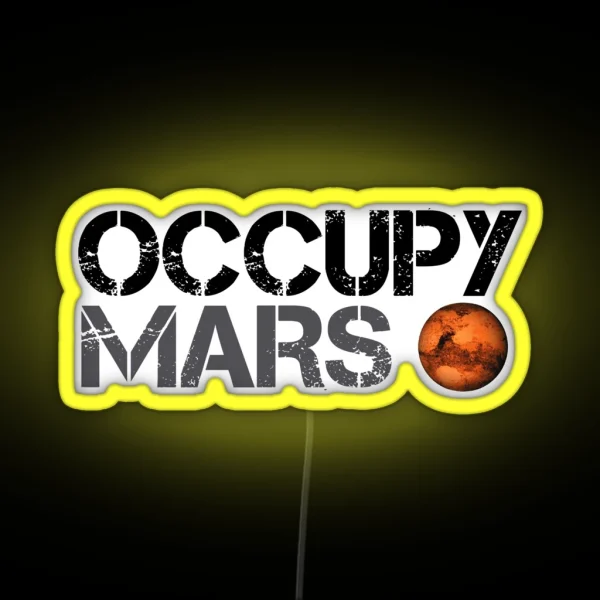 Occupy Mars Space Planet Spacex RGB Neon Sign