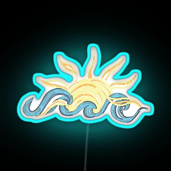 Ocean And Sun Beach Gifts Trendy Cute RGB Neon Sign