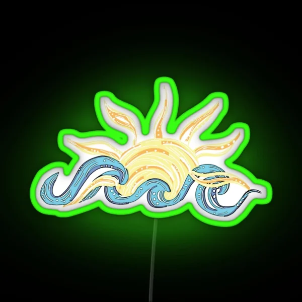 Ocean And Sun Beach Gifts Trendy Cute RGB Neon Sign