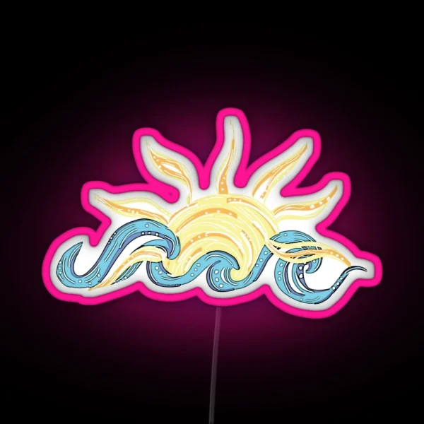 Ocean And Sun Beach Gifts Trendy Cute RGB Neon Sign