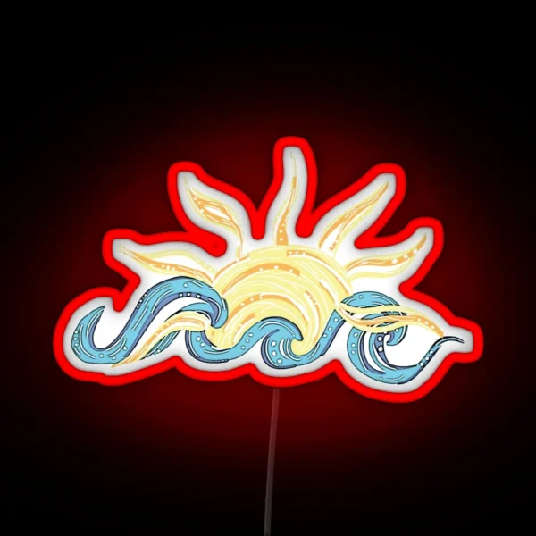 Ocean And Sun Beach Gifts Trendy Cute RGB Neon Sign