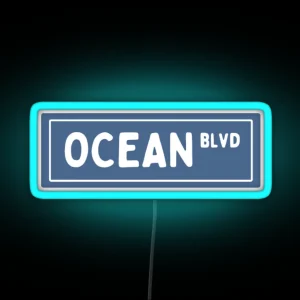 Ocean Blvd Blue RGB Neon Sign