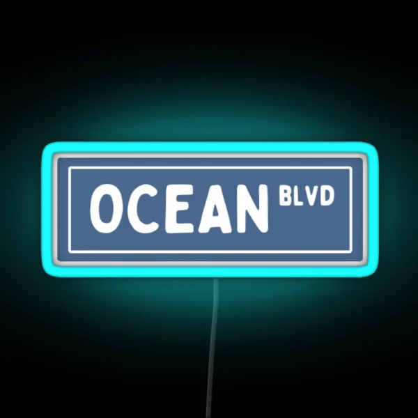 Ocean Blvd Blue RGB Neon Sign