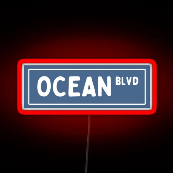 Ocean Blvd Blue RGB Neon Sign