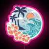 Vibrant Ocean Scene LED Sign with Color-Changing RGB Neon Lights