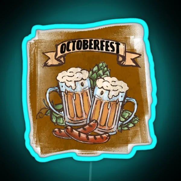 Octoberfest Beer And Brats RGB Neon Sign