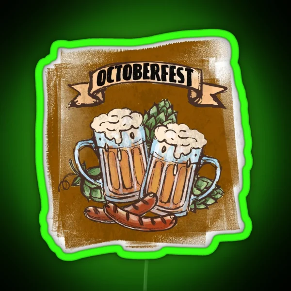 Octoberfest Beer And Brats RGB Neon Sign