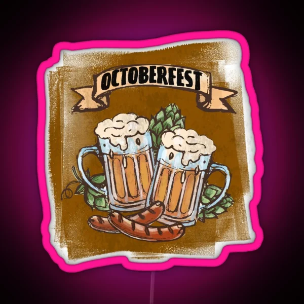 Octoberfest Beer And Brats RGB Neon Sign