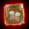 Vibrant Octoberfest Beer and Bratwurst Themed RGB Neon Sign Decoration.