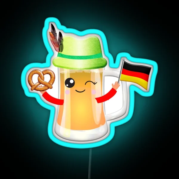 Octoberfest Beer Emoticon Funny RGB Neon Sign