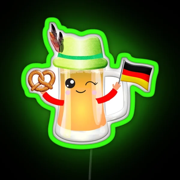 Octoberfest Beer Emoticon Funny RGB Neon Sign