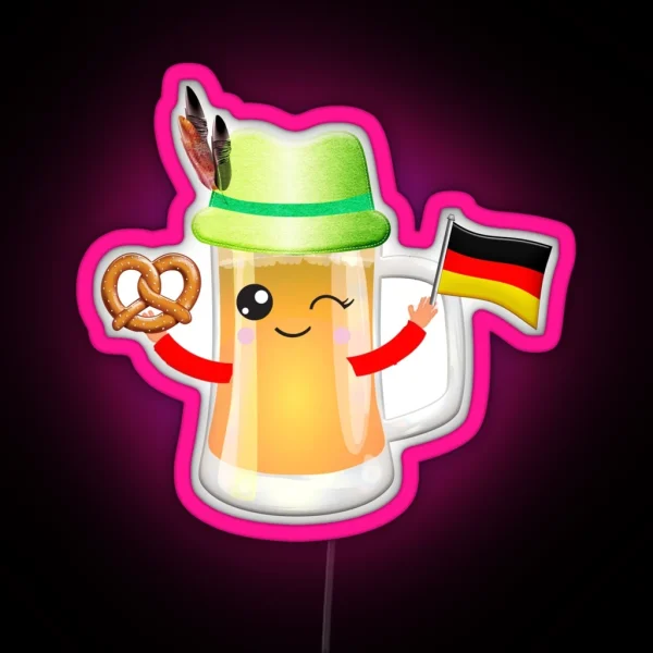 Octoberfest Beer Emoticon Funny RGB Neon Sign