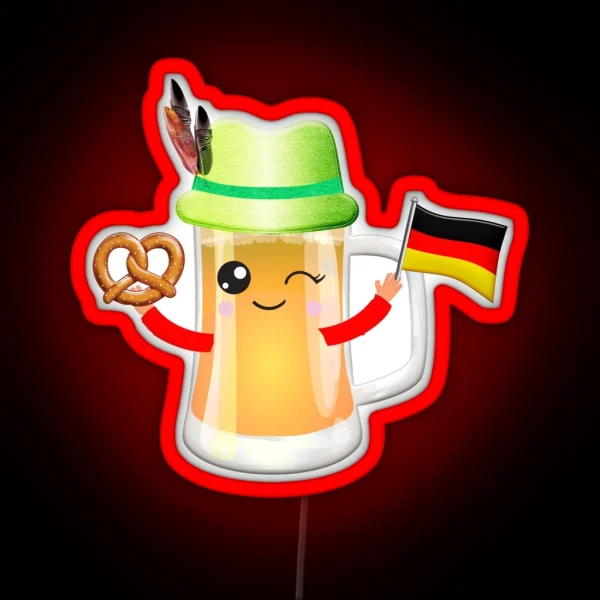 Octoberfest Beer Emoticon Funny RGB Neon Sign