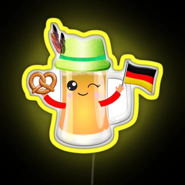 Octoberfest Beer Emoticon Funny RGB Neon Sign