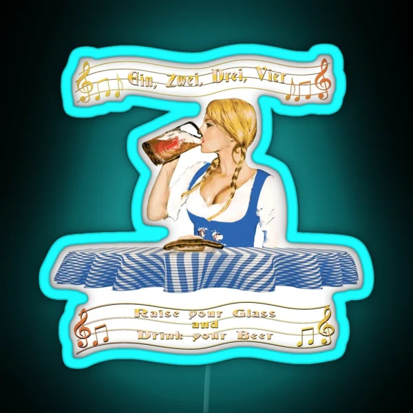 Octoberfest Beer Girl RGB Neon Sign