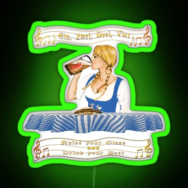 Octoberfest Beer Girl RGB Neon Sign