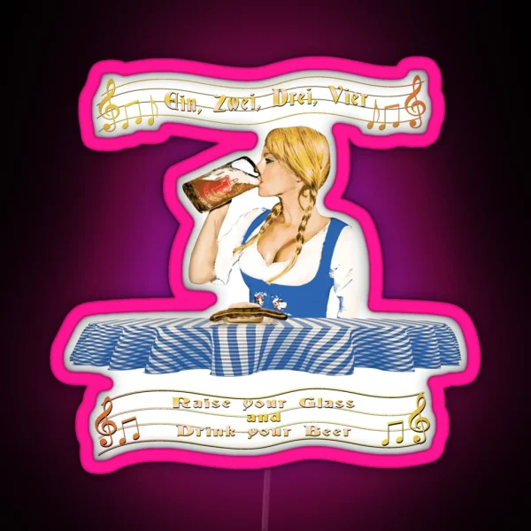 Octoberfest Beer Girl RGB Neon Sign
