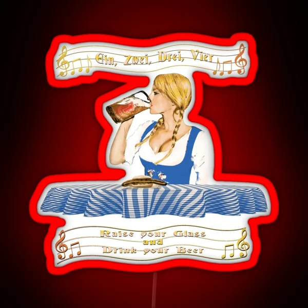 Octoberfest Beer Girl RGB Neon Sign