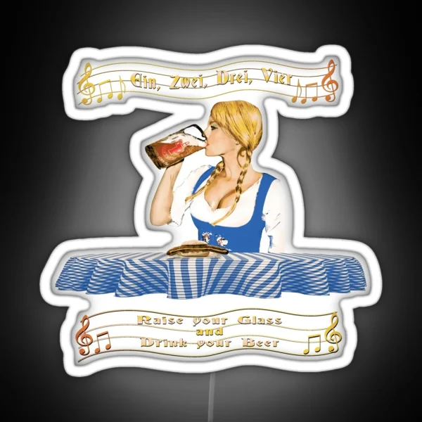 Octoberfest Beer Girl RGB Neon Sign
