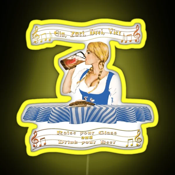 Octoberfest Beer Girl RGB Neon Sign