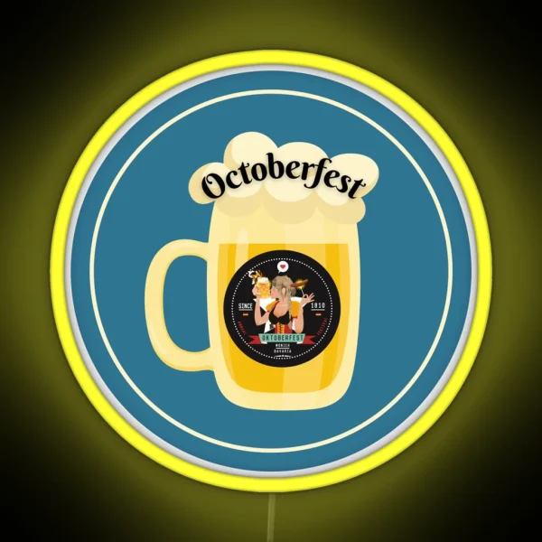Octoberfest Beer Mug RGB Neon Sign