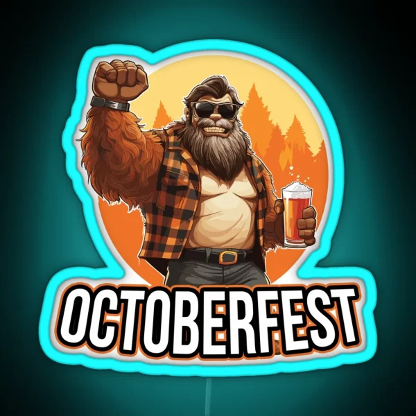 Octoberfest Bigfoot RGB Neon Sign