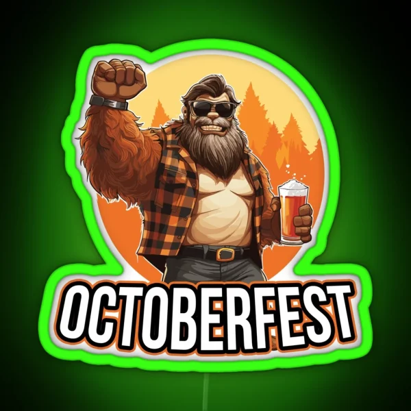 Octoberfest Bigfoot RGB Neon Sign