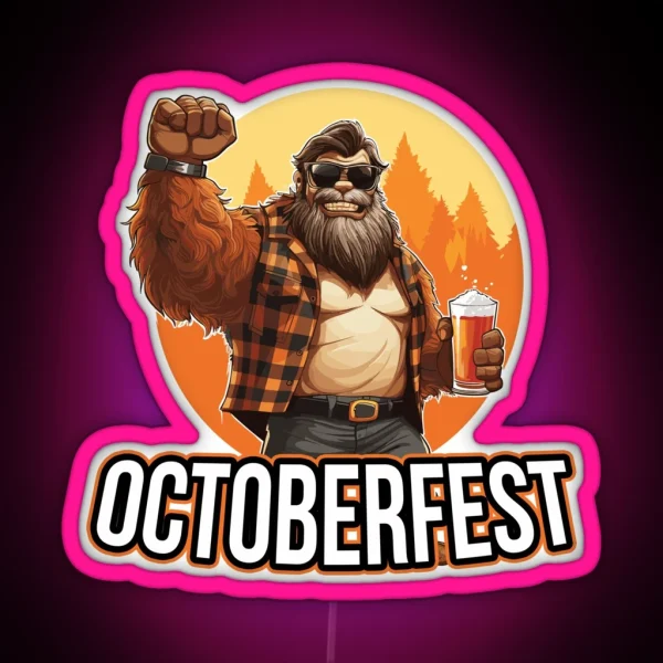 Octoberfest Bigfoot RGB Neon Sign