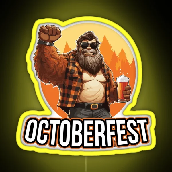 Octoberfest Bigfoot RGB Neon Sign