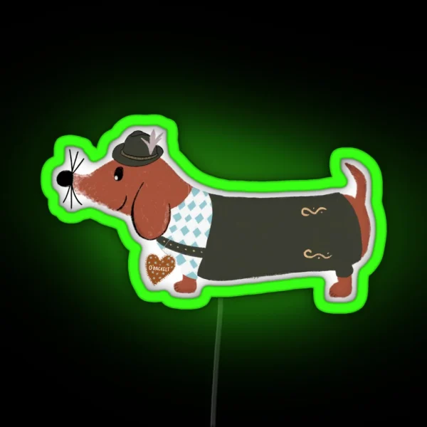 Octoberfest Dachshund RGB Neon Sign