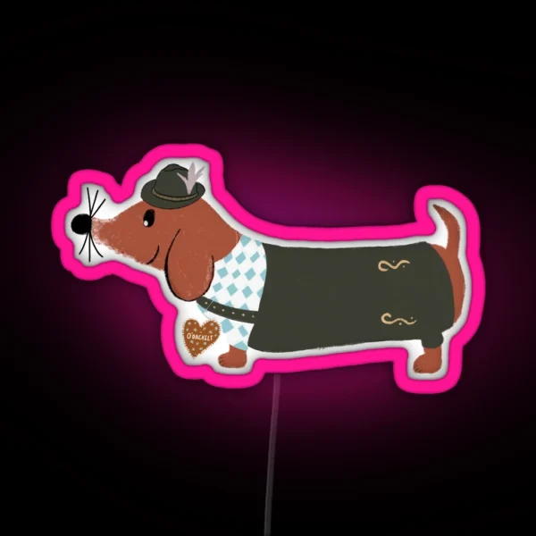 Octoberfest Dachshund RGB Neon Sign