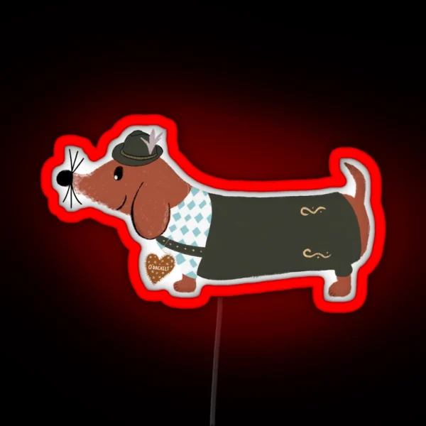 Octoberfest Dachshund RGB Neon Sign