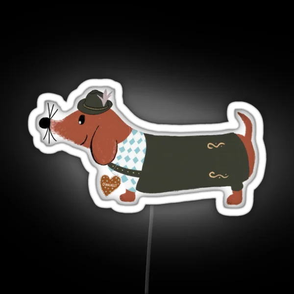 Octoberfest Dachshund RGB Neon Sign