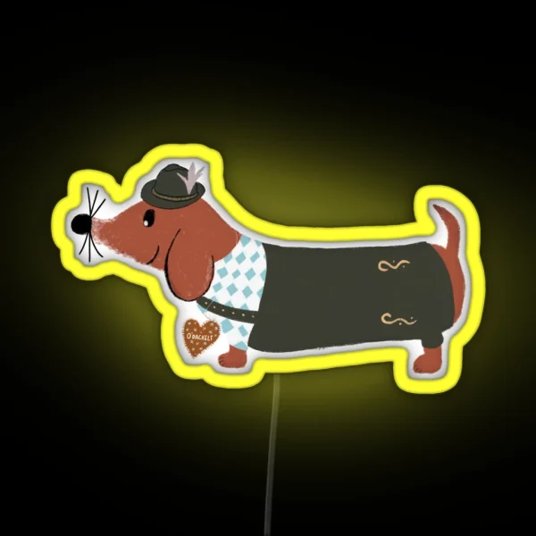 Octoberfest Dachshund RGB Neon Sign