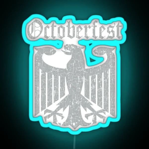 Octoberfest Oktoberfest German Eagle Distressed Look RGB Neon Sign