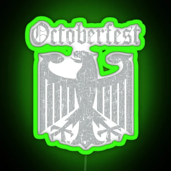 Octoberfest Oktoberfest German Eagle Distressed Look RGB Neon Sign