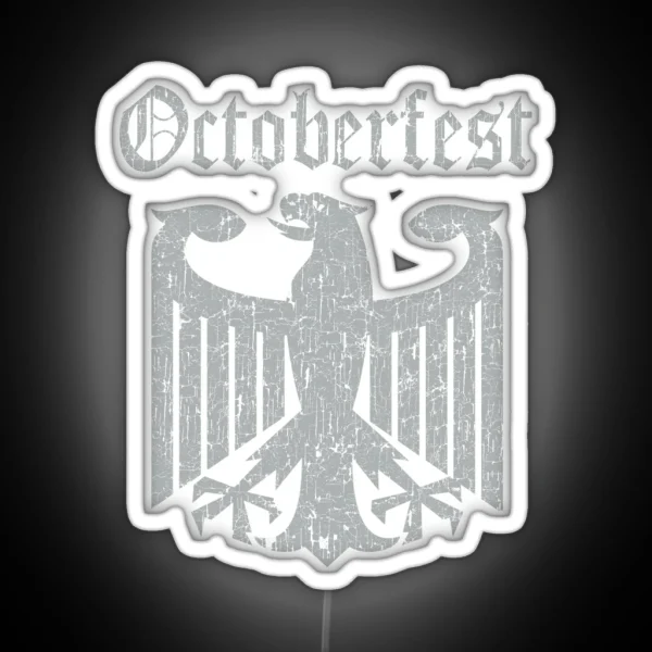 Octoberfest Oktoberfest German Eagle Distressed Look RGB Neon Sign