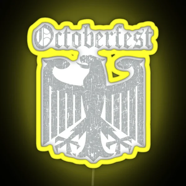 Octoberfest Oktoberfest German Eagle Distressed Look RGB Neon Sign