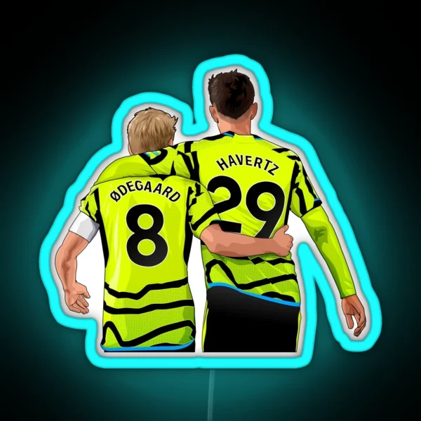 Odegaard X Havertz Arsenal RGB Neon Sign