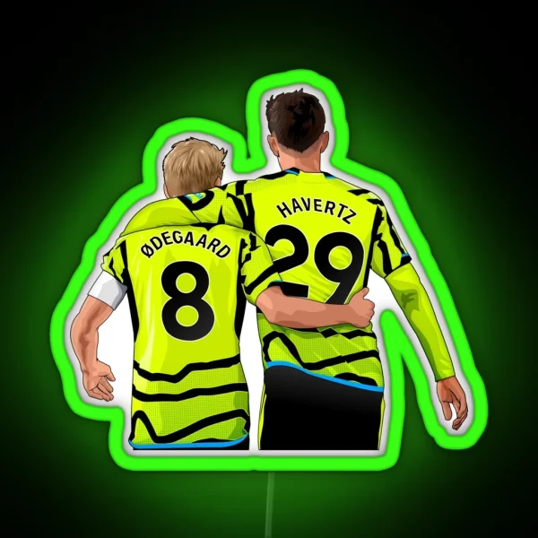 Odegaard X Havertz Arsenal RGB Neon Sign
