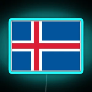 Official Flag Of Iceland RGB Neon Sign