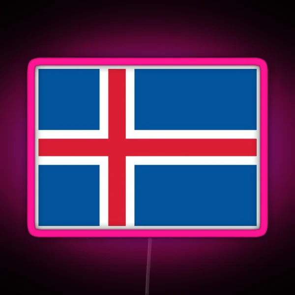 Official Flag Of Iceland RGB Neon Sign